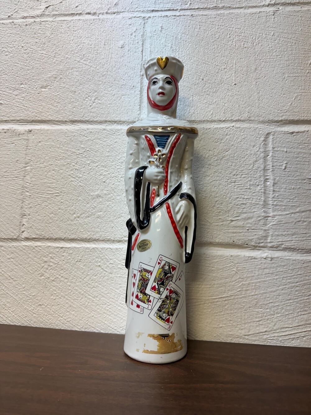 Vintage Queen Of Hearts Whiskey Decanter. Ezra Brooks, 1969, Ceramic